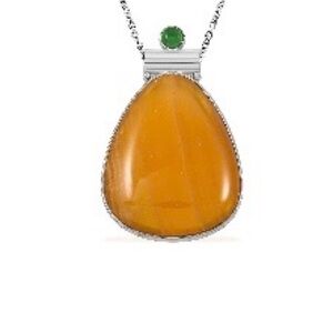 Elegant Golden Imperial Calcite Pendant Necklace